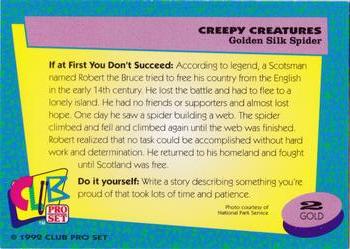 1992 Club Pro Set Creepy Creatures - Gold #2 Golden Silk Spider Back