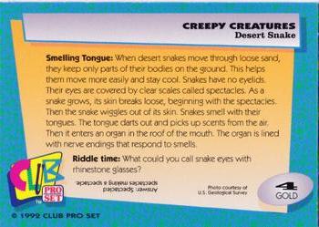 1992 Club Pro Set Creepy Creatures - Gold #4 Desert Snake Back
