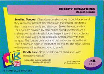 1992 Club Pro Set Creepy Creatures - Gold #4 Desert Snake Back