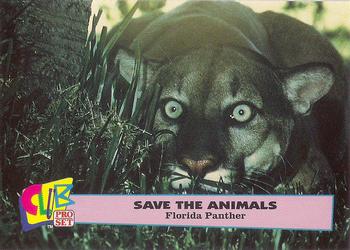 1992 Club Pro Set Save the Animals #12 Florida Panther Front