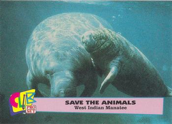 1992 Club Pro Set Save the Animals #14 West Indian Manatee Front