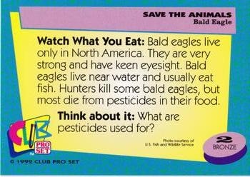 1992 Club Pro Set Save the Animals #2 Bald Eagle Back