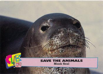 1992 Club Pro Set Save the Animals - Gold #7 Monk Seal Front