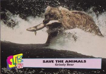1992 Club Pro Set Save the Animals - Gold #1 Grizzly Bear Front