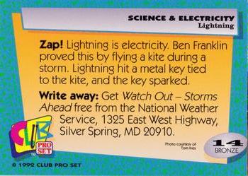 1992 Club Pro Set Science and Electricity #14 Lightning Back
