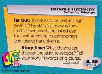 1992 Club Pro Set Science and Electricity #19 Refracting Telescope Back