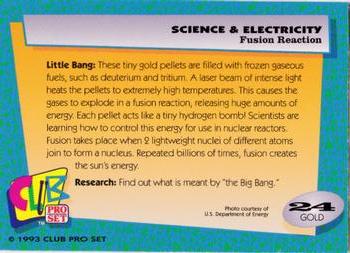 1992 Club Pro Set Science and Electricity - Gold #24 Fusion Reaction Back