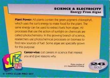 1992 Club Pro Set Science and Electricity - Gold #26 Energy From Algae Back