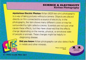 1992 Club Pro Set Science and Electricity - Gold #11 Kirilian Photography Back