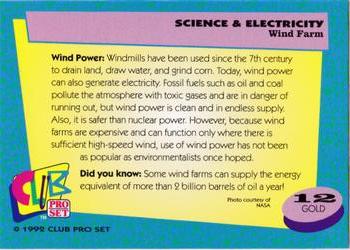 1992 Club Pro Set Science and Electricity - Gold #12 Wind Farm Back