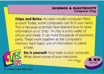 1992 Club Pro Set Science and Electricity - Silver #16 Computer Chip Back