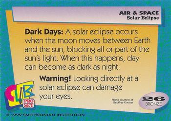 1992 Smithsonian Institute Air & Space #26 Solar Eclipse Back