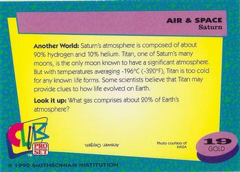 1992 Smithsonian Institute Air & Space - Gold #19 Saturn Back