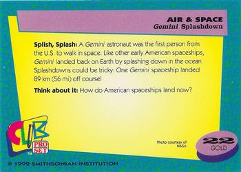 1992 Smithsonian Institute Air & Space - Gold #22 Gemini Splashdown Back