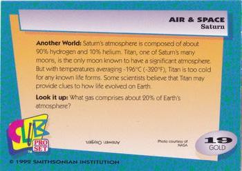 1992 Smithsonian Institute Air & Space - Gold #19 Saturn Back