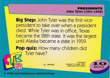 1992 Smithsonian Institute Presidents #10 John Tyler Back