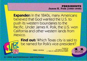 1992 Smithsonian Institute Presidents #11 James K. Polk Back