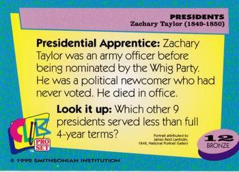 1992 Smithsonian Institute Presidents #12 Zachary Taylor Back