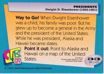 1992 Smithsonian Institute Presidents #33 Dwight D. Eisenhower Back