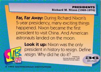 1992 Smithsonian Institute Presidents #36 Richard M. Nixon Back