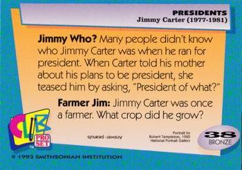 1992 Smithsonian Institute Presidents #38 Jimmy Carter Back