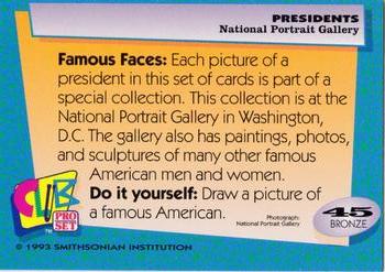 1992 Smithsonian Institute Presidents #45 National Portrait Gallery Back