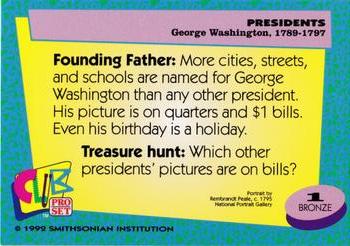 1992 Smithsonian Institute Presidents #1 George Washington Back