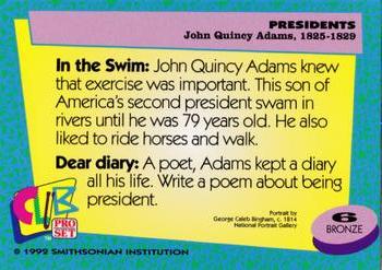1992 Smithsonian Institute Presidents #6 John Quincy Adams Back