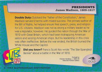 1992 Smithsonian Institute Presidents - Gold #4 James Madison Back