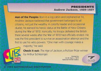1992 Smithsonian Institute Presidents - Gold #7 Andrew Jackson Back