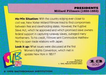 1992 Smithsonian Institute Presidents - Gold #13 Millard Fillmore Back