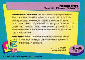 1992 Smithsonian Institute Presidents - Gold #14 Franklin Pierce Back