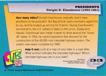 1992 Smithsonian Institute Presidents - Gold #33 Dwight D. Eisenhower Back