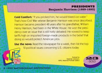 1992 Smithsonian Institute Presidents - Gold #23 Benjamin Harrison Back