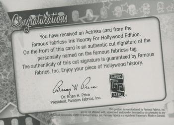2011 Famous Fabrics Hooray for Hollywood - Actresses #NNO Shirley Booth Back