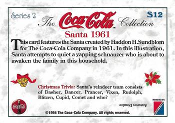 1994 Collect-A-Card Coca-Cola Collection Series 2 - Santa #S12 Santa 1961 Back