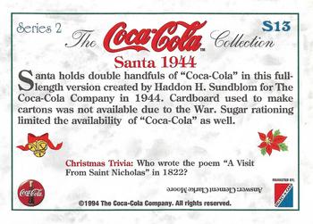 1994 Collect-A-Card Coca-Cola Collection Series 2 - Santa #S13 Santa 1944 Back