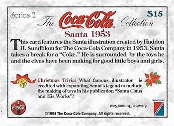1994 Collect-A-Card Coca-Cola Collection Series 2 - Santa #S15 Santa 1953 Back