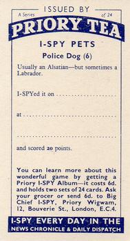 1957 Priory Tea Pets #6 Police Dog Back