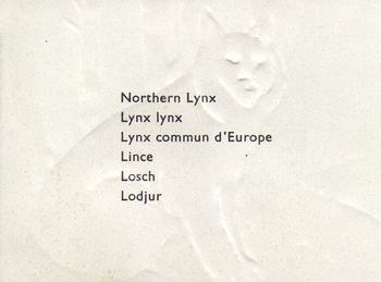 1957 Granose Foods Animal Life #NNO Northern Lynx Back