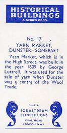 1957 Sodastream Confections Historical Buildings #17 Yarn Market, Dunster, Somerset Back