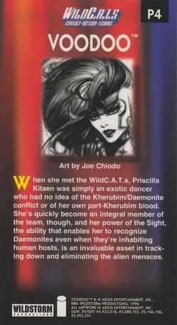 1994 Wildstorm WildC.A.T.s - Painted #P4 Voodoo - Joe Chiodo Back