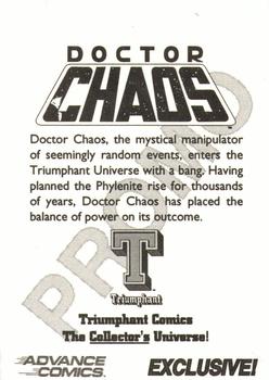 1993 Advance Comics Triumphant Comics Promos #NNO Doctor Chaos Back
