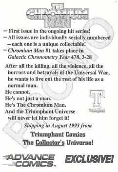 1993 Advance Comics Triumphant Comics Promos #NNO The Chromium Man Back