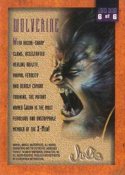 1996 Fleer/SkyBox Marvel Masterpieces - Gallery #6 Wolverine Back