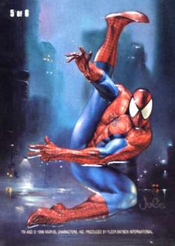 1996 Fleer/SkyBox Marvel Masterpieces - Double Impact #5 Storm / Spider-Man Back