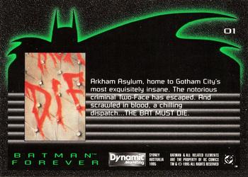 1995 Dynamic Marketing Australia Batman Forever #1 The Bat Must Die Back