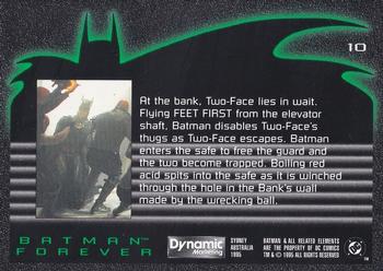 1995 Dynamic Marketing Australia Batman Forever #10 Feet First Back