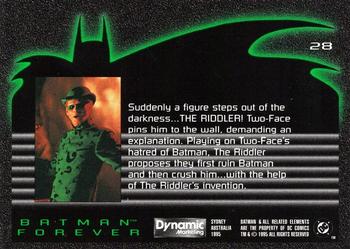 1995 Dynamic Marketing Australia Batman Forever #28 The Riddler Back