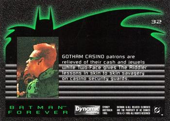 1995 Dynamic Marketing Australia Batman Forever #32 Gotham Casino Back